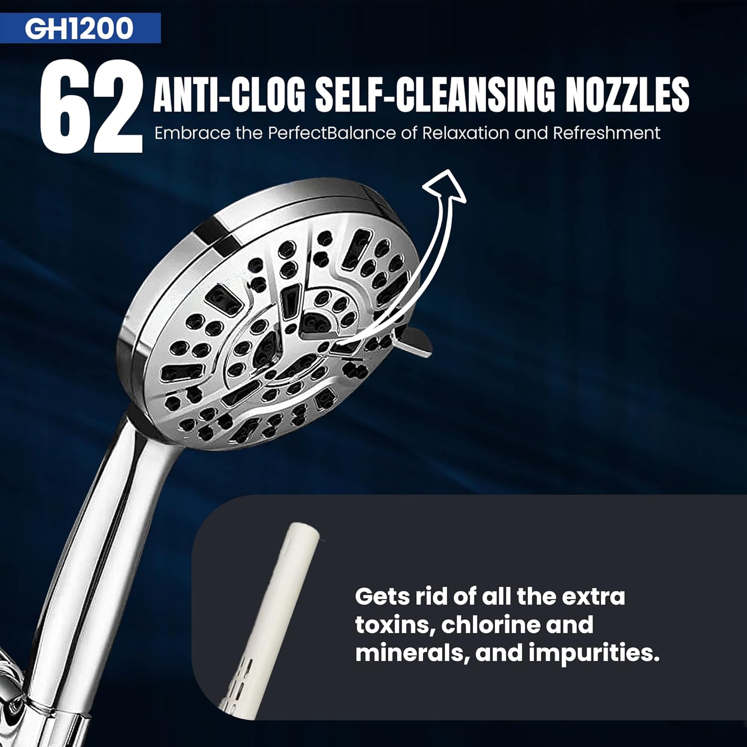 GH1200 10 Mode High-Pressure Shower Head.