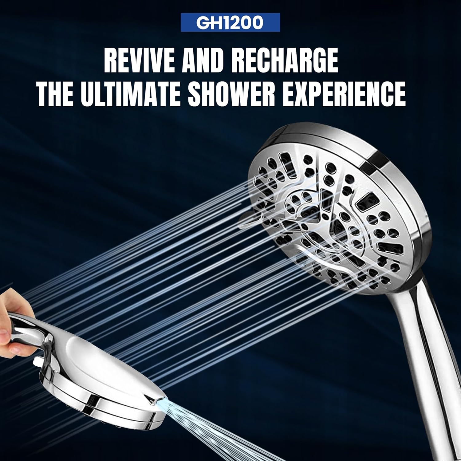 GH1200 10 Mode High-Pressure Shower Head.